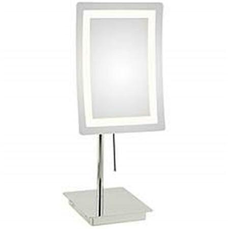 APTATIONS Single-Sided LED Square Freestanding Mirror - Rechargeable, Chrome 713-55-43